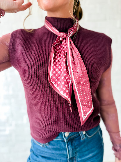 Plum Mock Neck Sweater Tank
