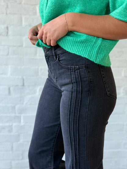 Hidden Charcoal Mid Rise Flare Jeans