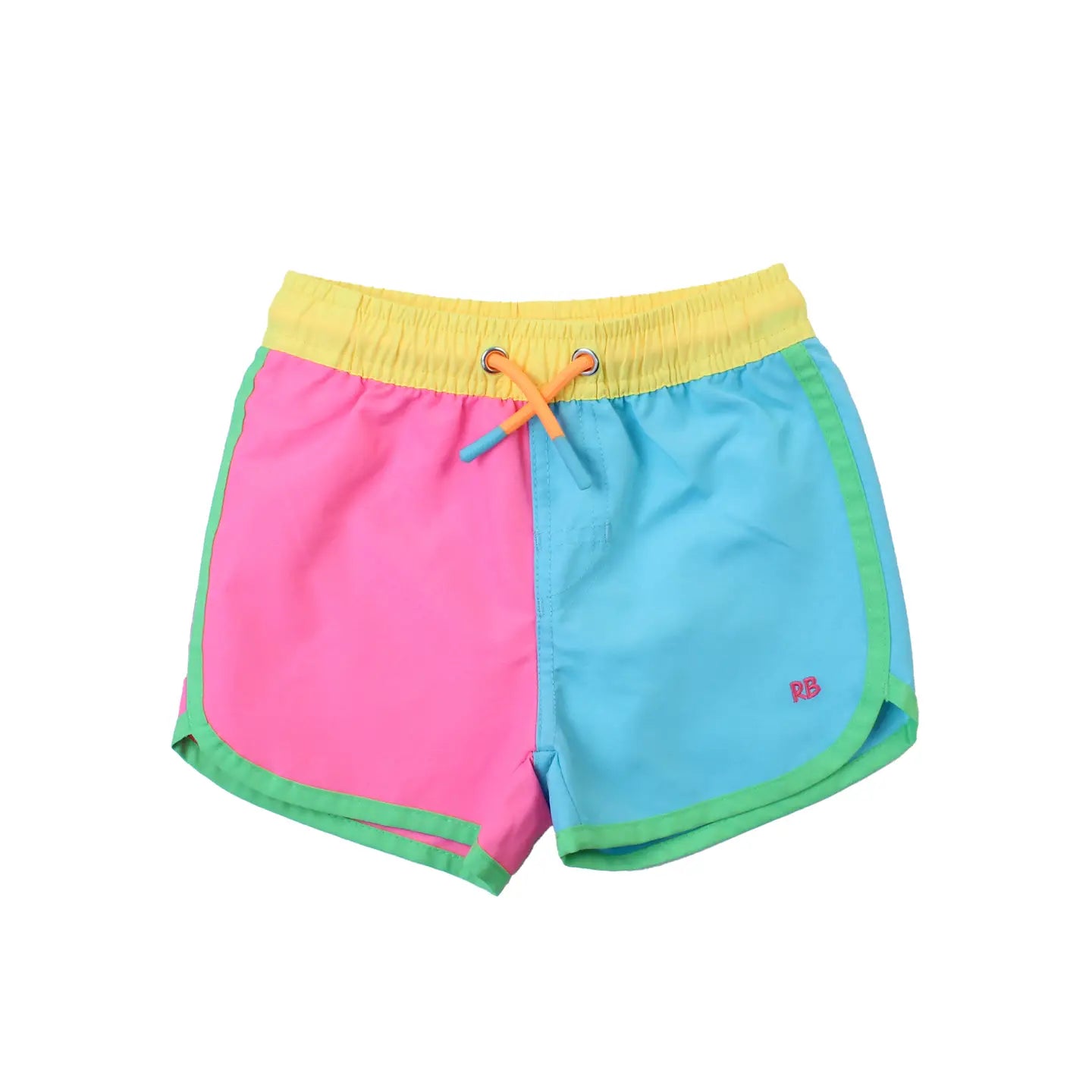 Ruffle Butts Neon Dolphin Hem Swim Trunks