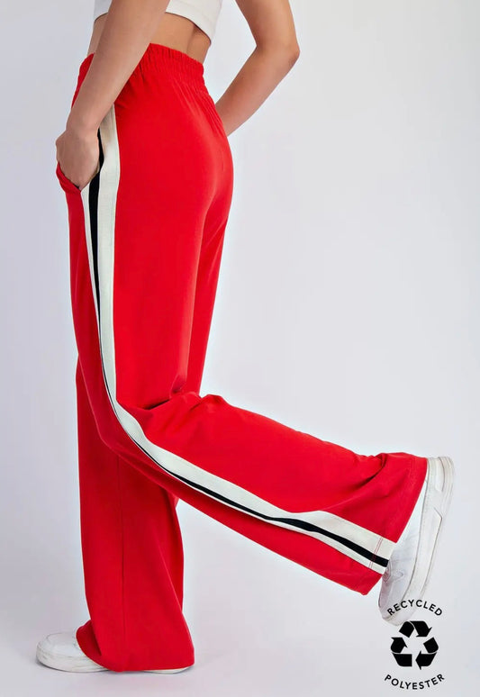 Red Side Stripe Track Pantss