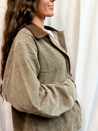 Ash Brown Twill Barn Jacket
