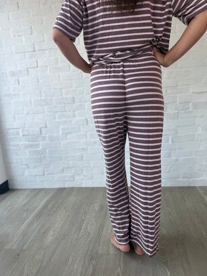 Brown + Mauve Stripe Pants