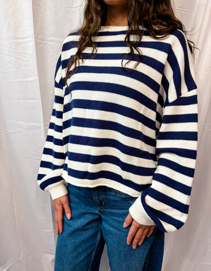 Navy + White Stripe Sweater