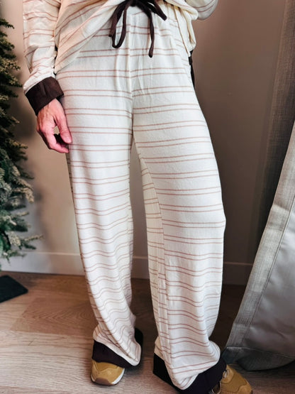 Cream + Taupe Stripe Lounge Set