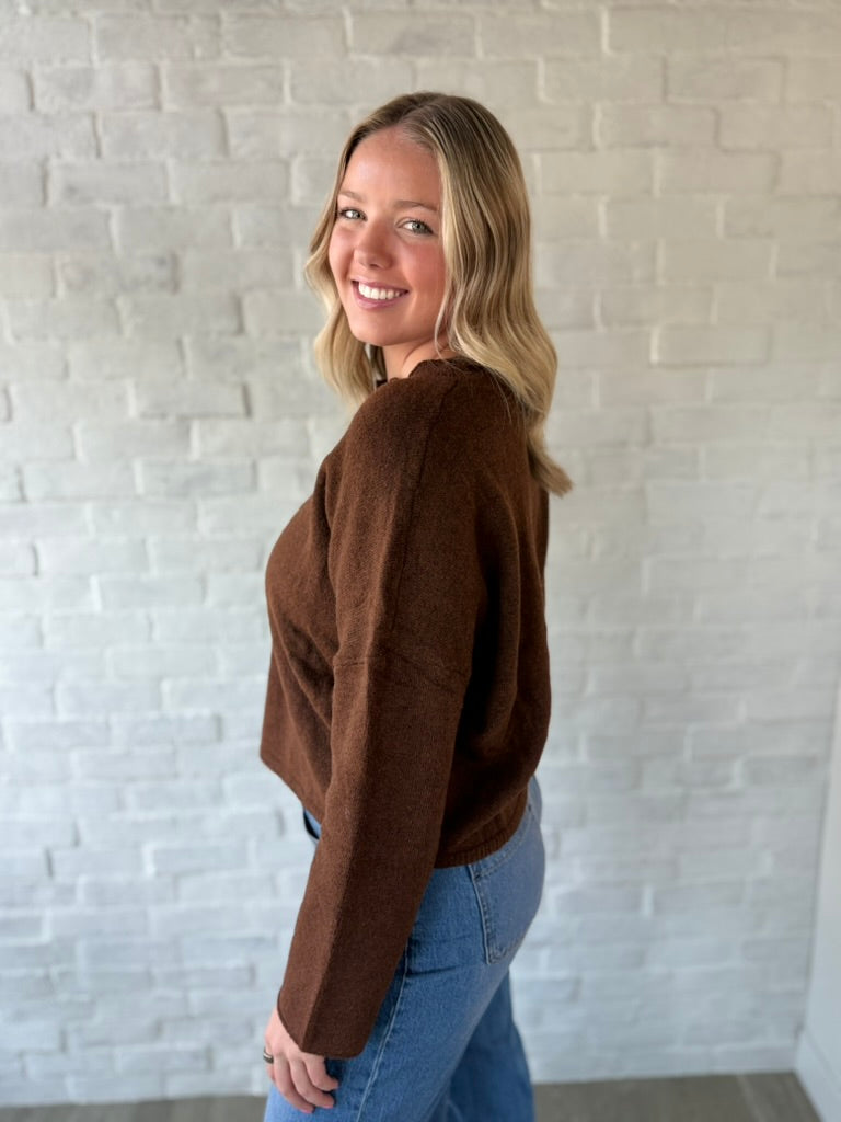 Chocolate Button Cardigan Sweater