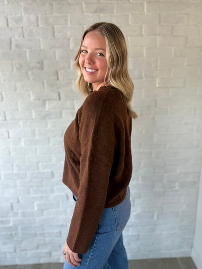 Chocolate Button Cardigan Sweater