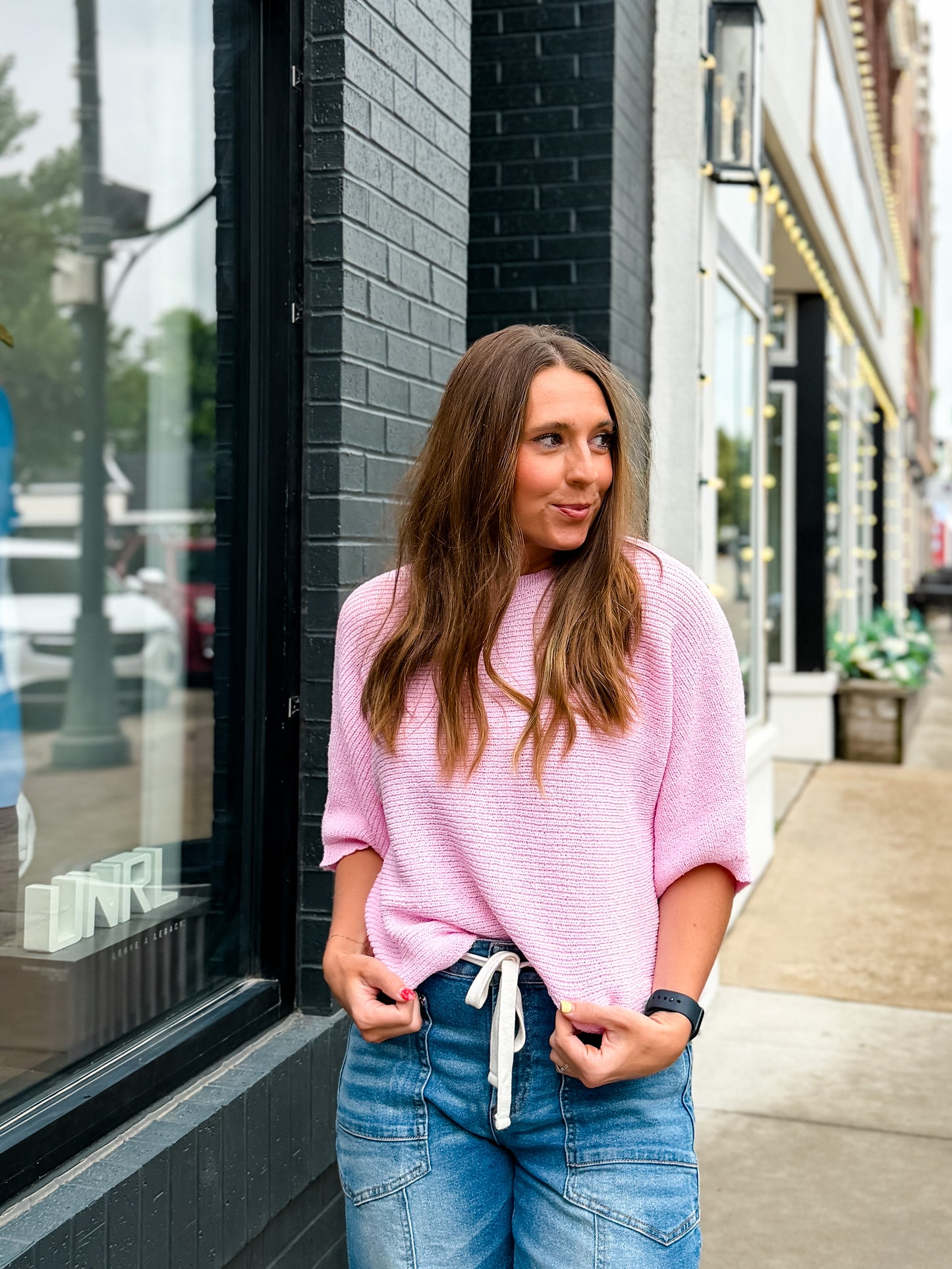 Baby Pink SS Sweater Blouse