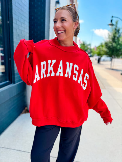 Red ARKANSAS Reversible Mockneck