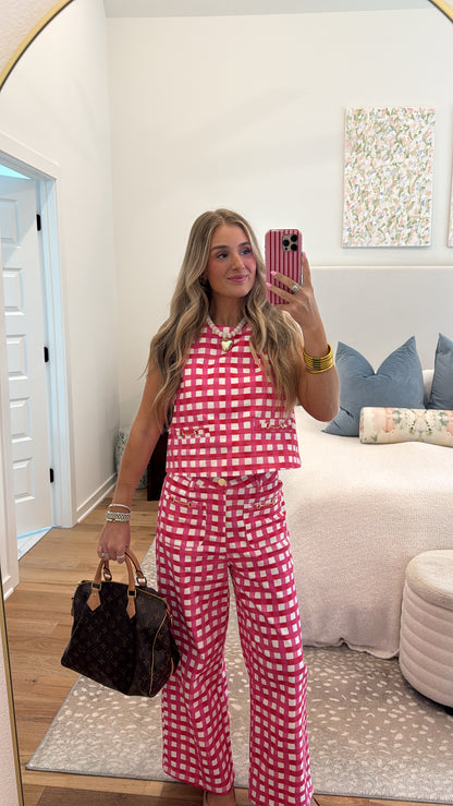 Pink Gingham Pants
