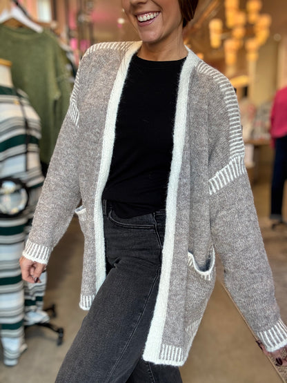Khaki Cardigan Sweater