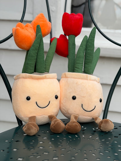 Footed Tulip Plushie Asst Colors