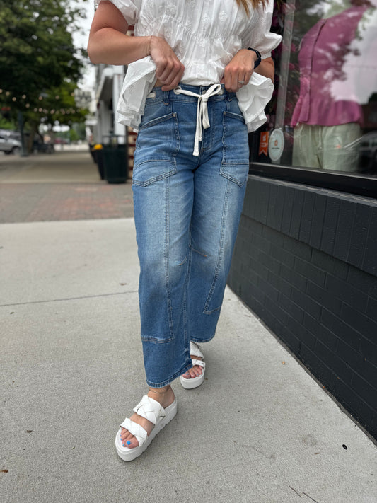 Risen Slouchy Crop Barrel Jeans