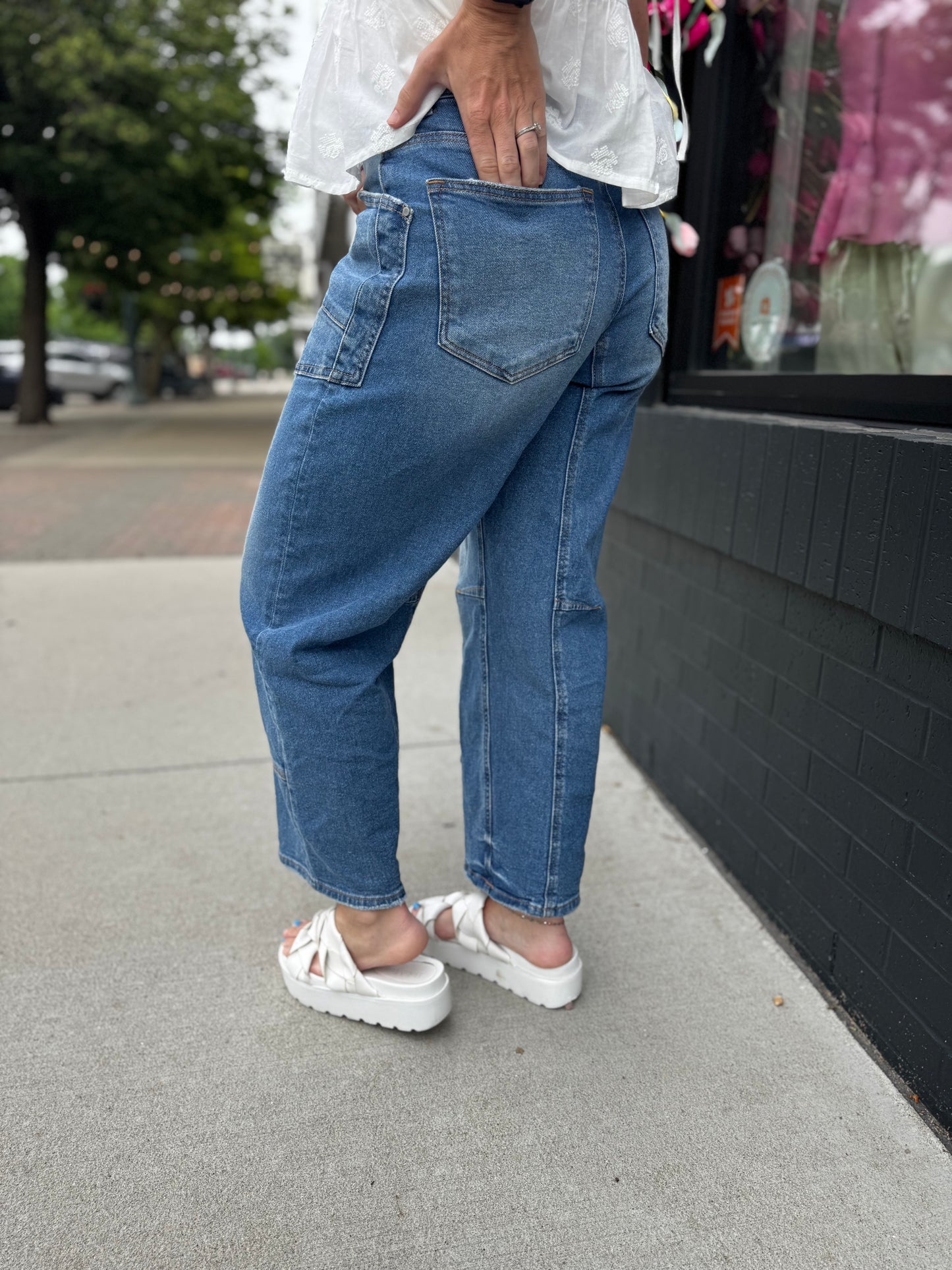 Risen Slouchy Crop Barrel Jeans