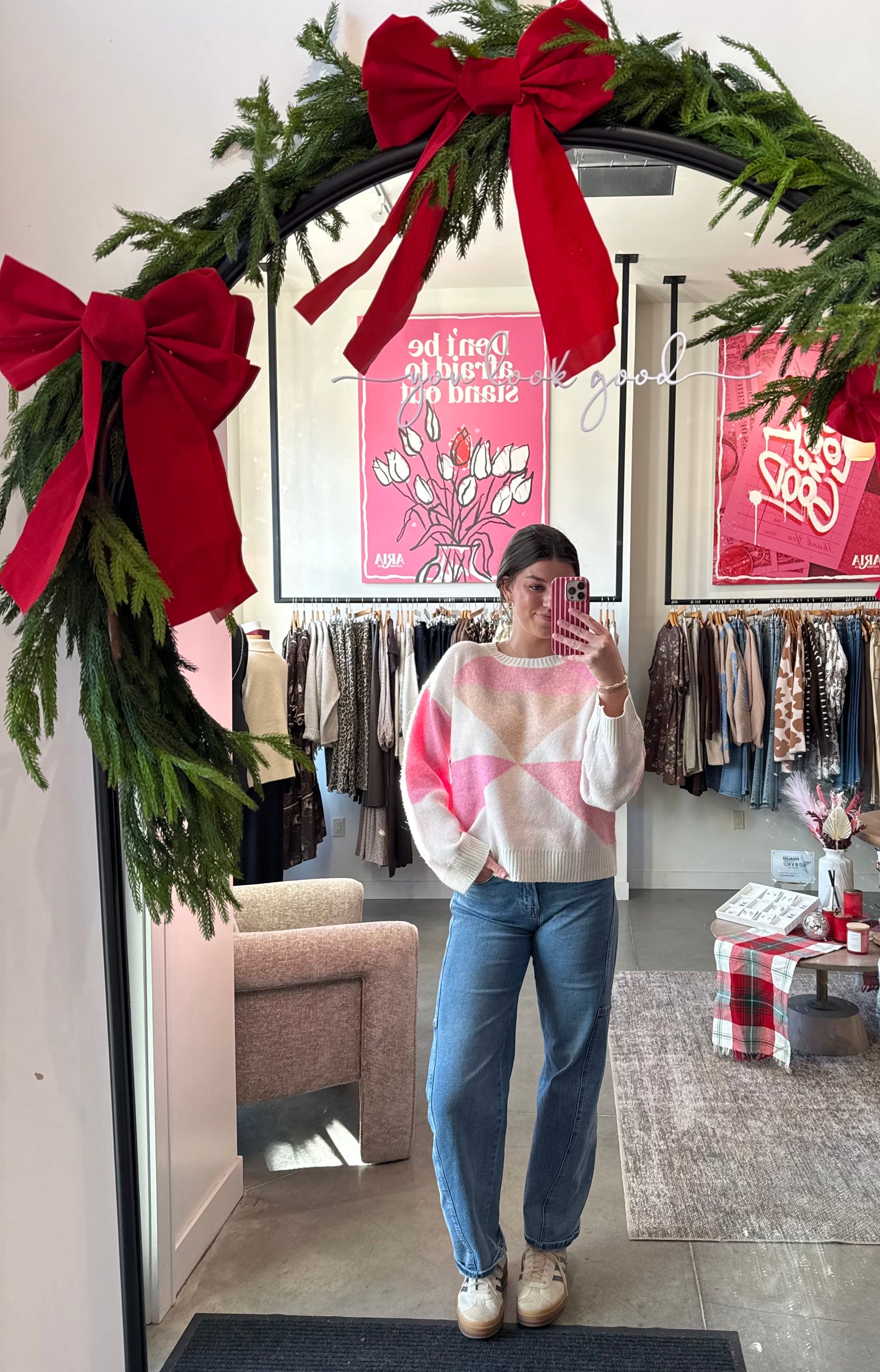 Pink + Mocha Sweater