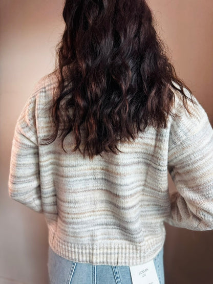 Ivory + Neutral Stripe Sweater