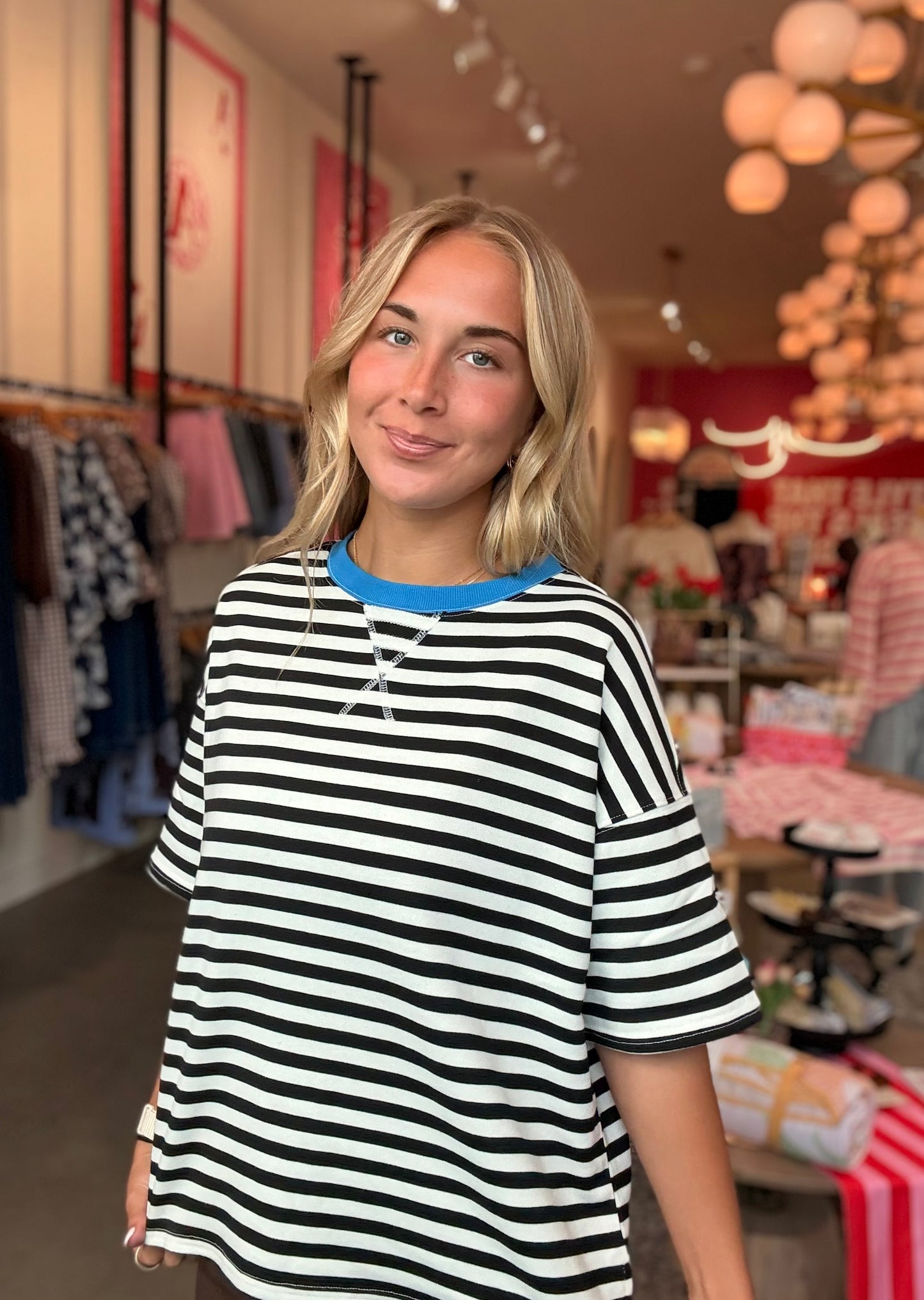 Black Stripe + Blue Collar Tee