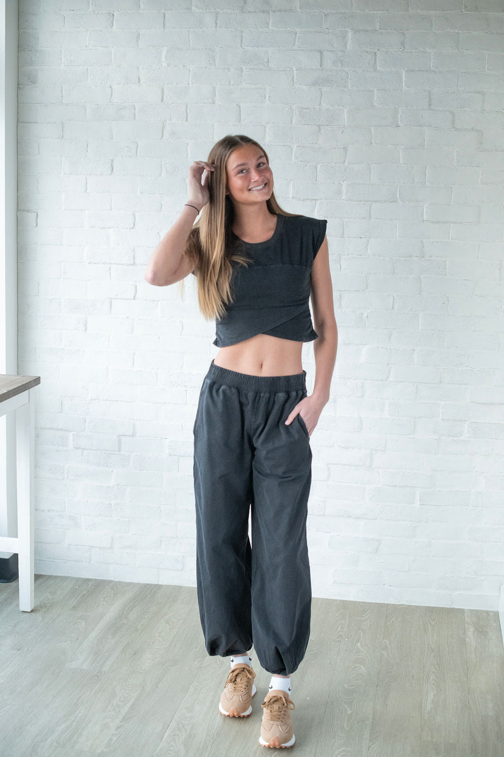 Ash Black Baggy Joggers