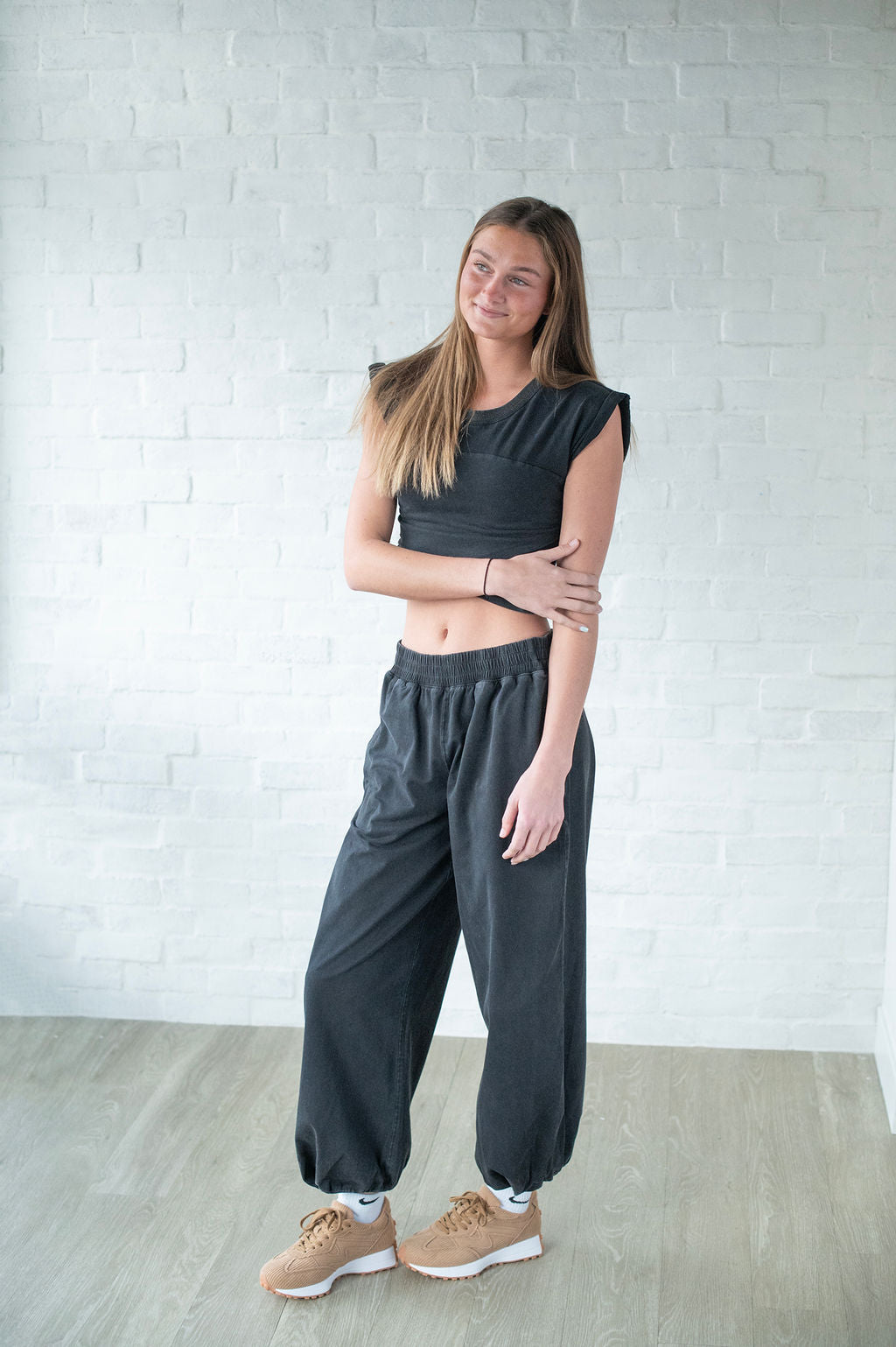Ash Gray Crossover Wrap Top
