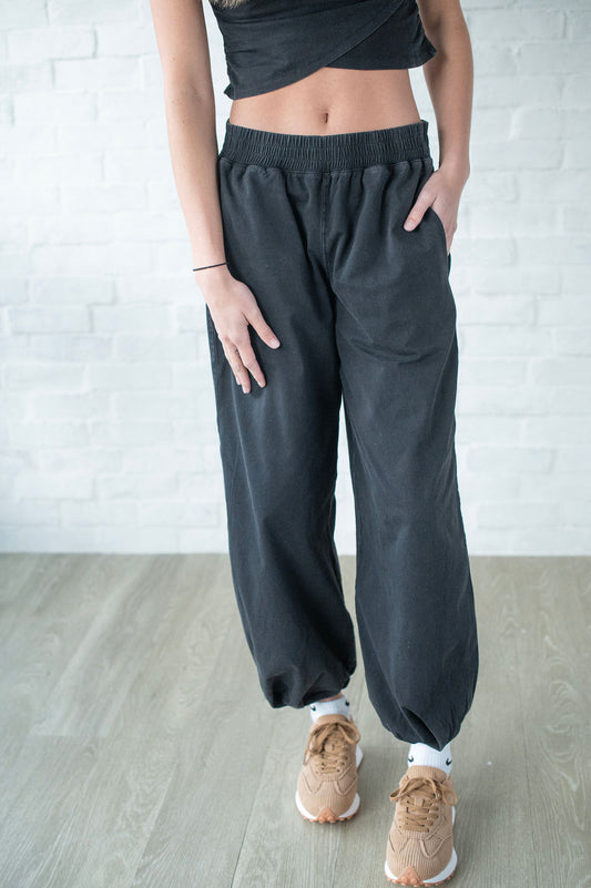 Ash Black Baggy Joggers