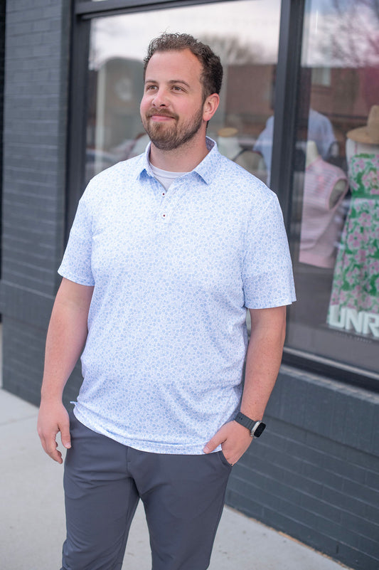 Flag + Anthem Cobbtown Blue Floral Polo