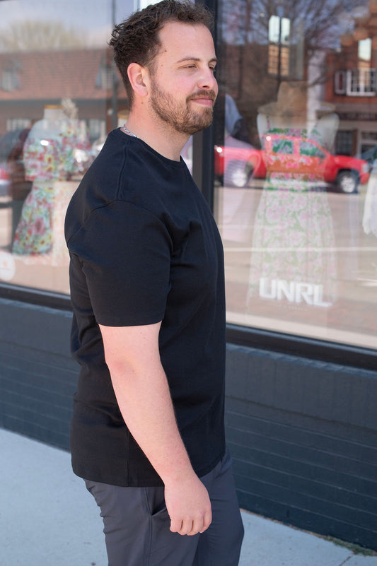 True Classic Prima Cotton Black Tee