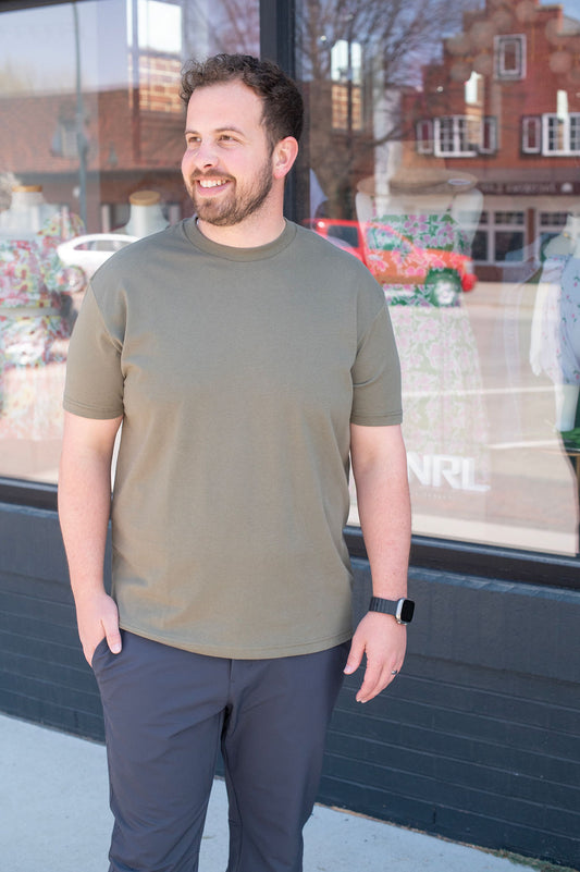 True Classic Military Green Crew Neck Tee