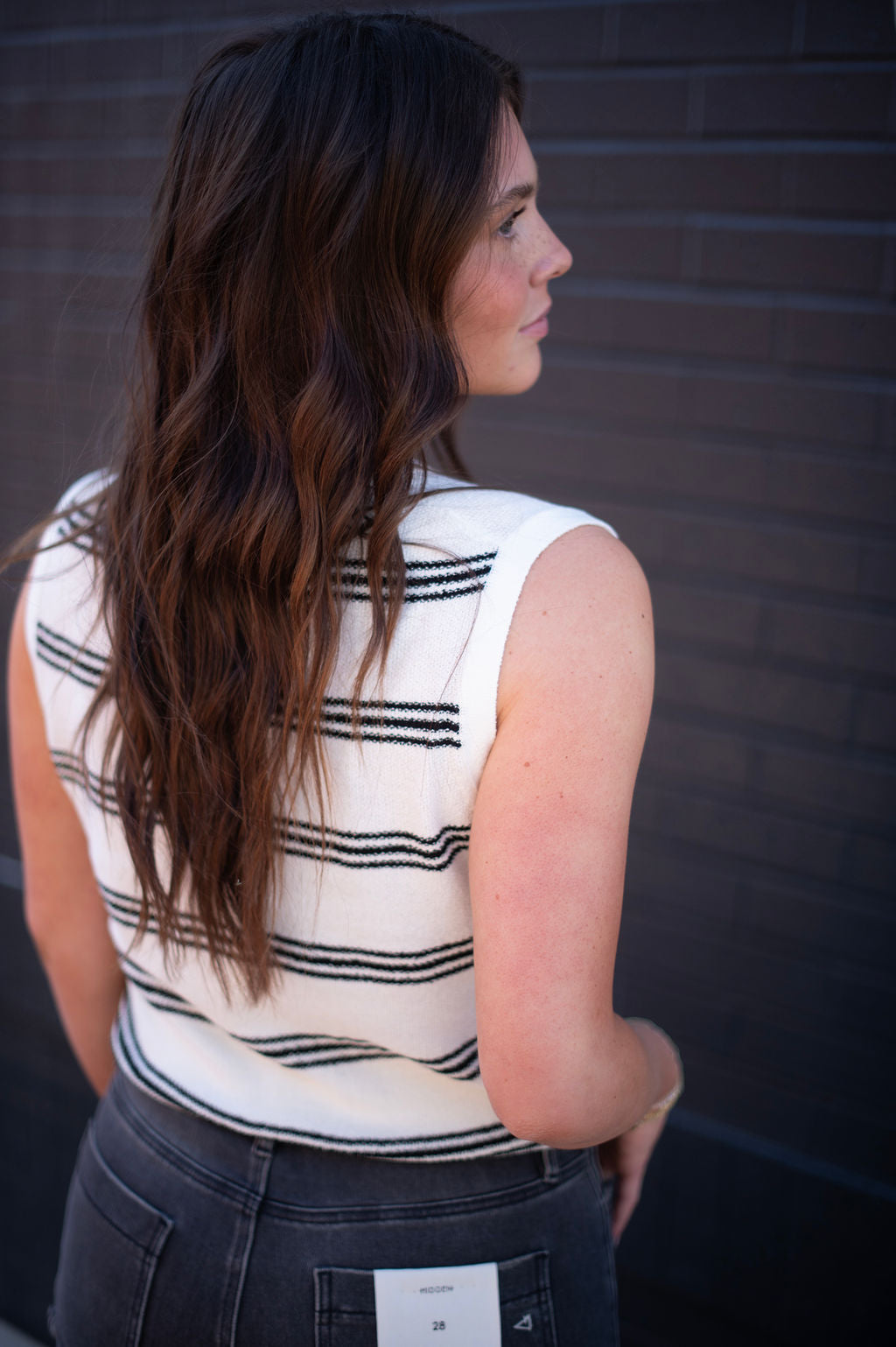 B+W Stripe Muscle Tank