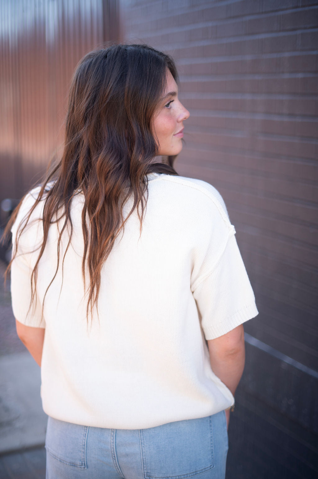 American Flag Cream SS Sweater