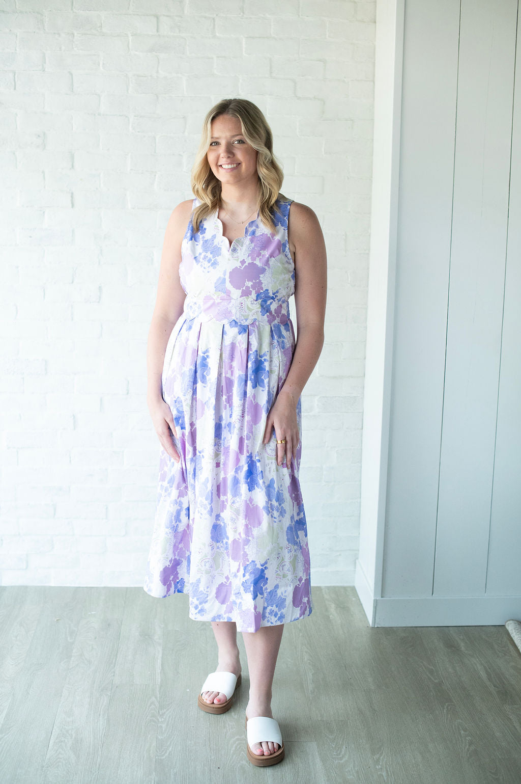 Lavendar Watercolor Midi Tank Dress