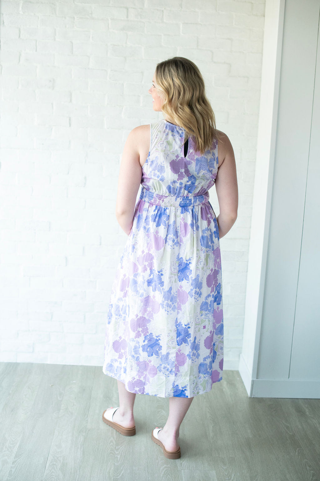Lavendar Watercolor Midi Tank Dress