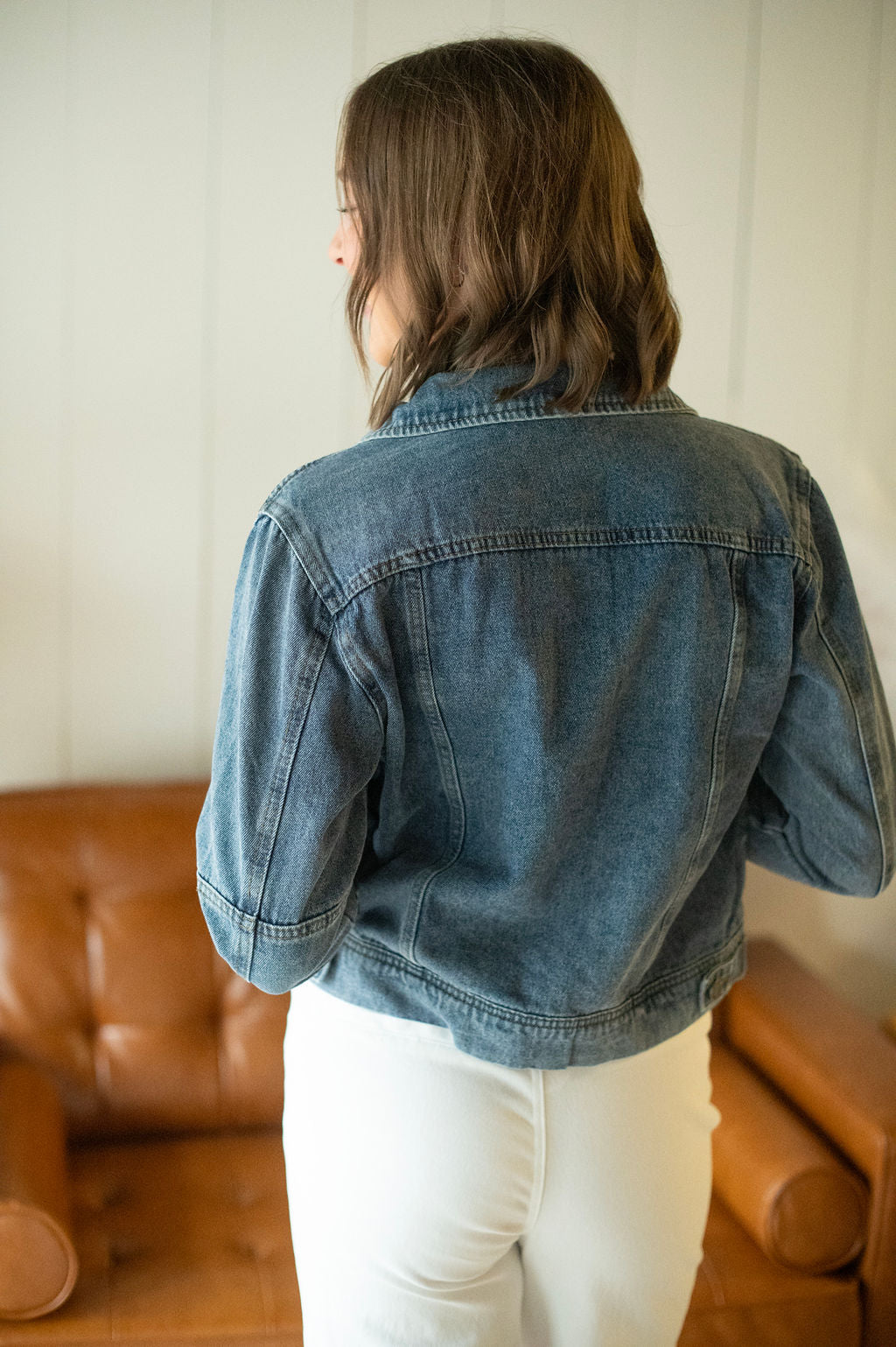 Cropped Medium Denim Jacket