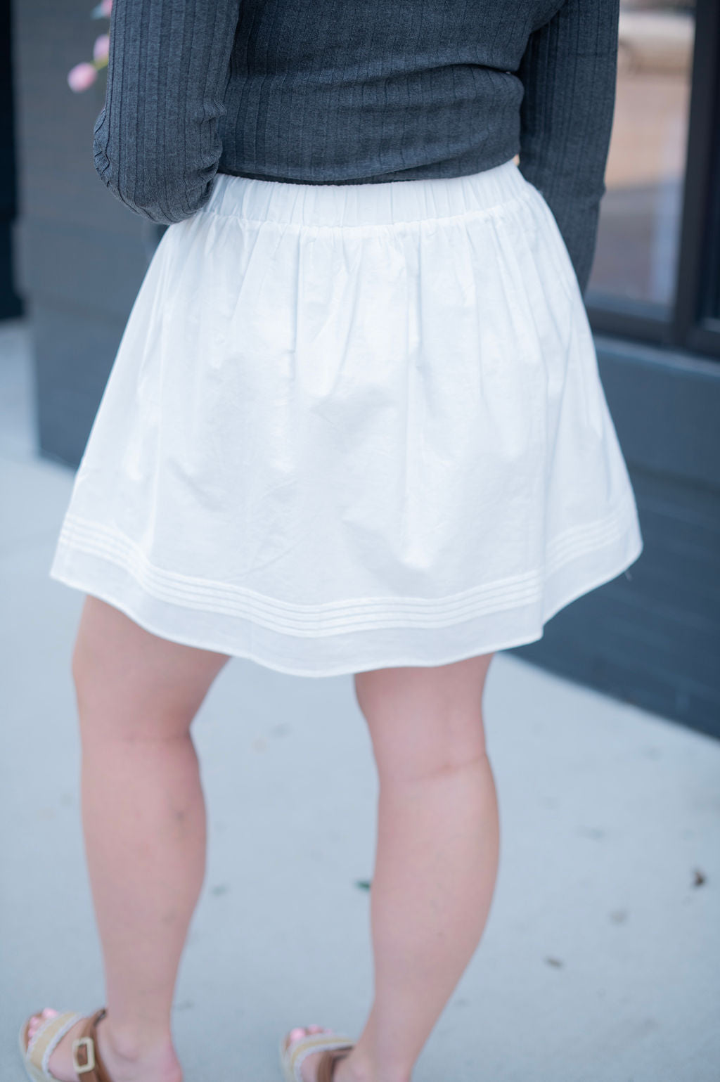 White Cotton Mini Skirt