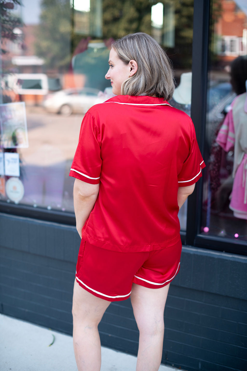 Red Bow Silk PJ Set