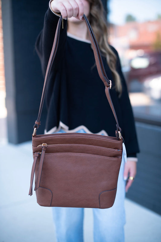 Rachel Coffee Double Zip Bag