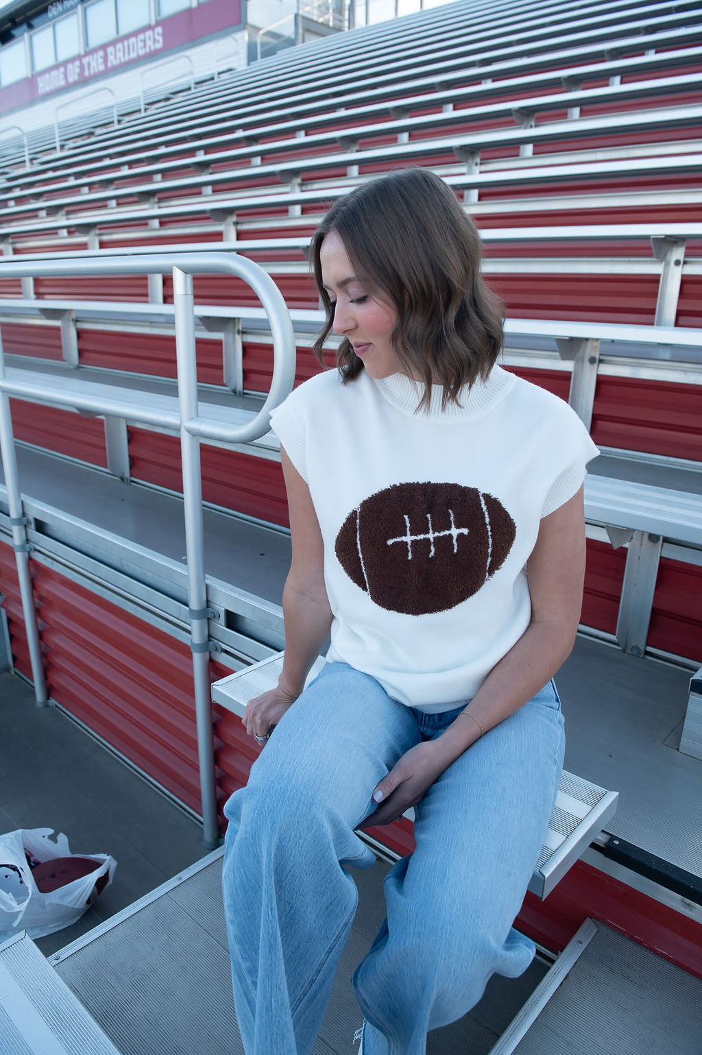 Mock Neck Football Sweater