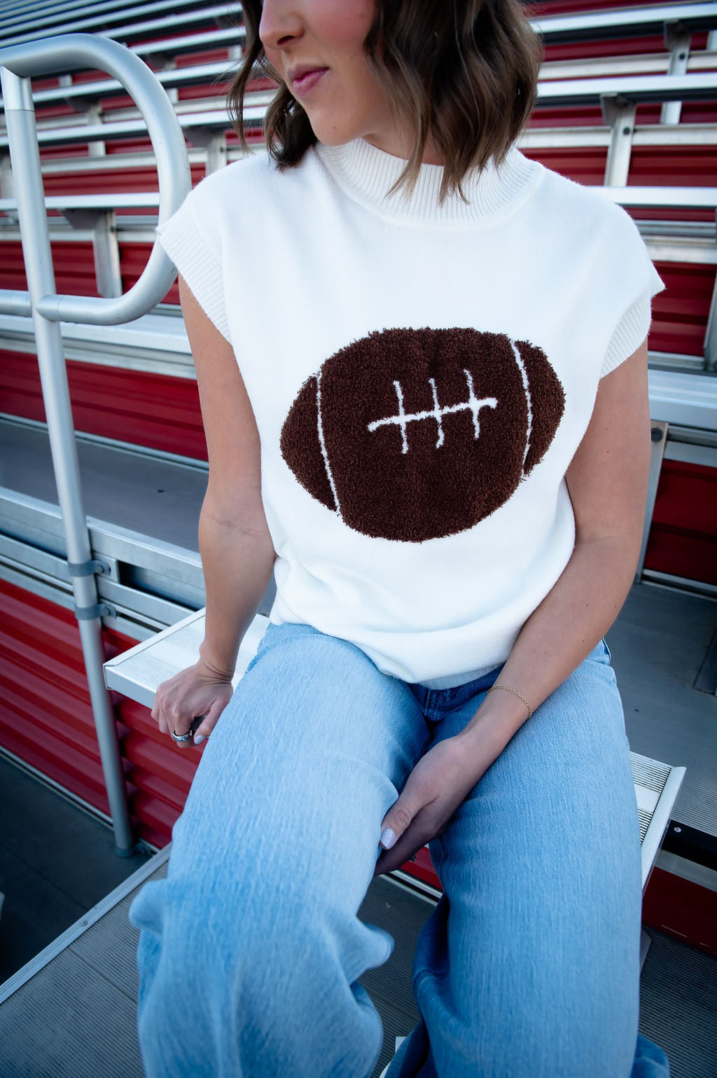 Mock Neck Football Sweater