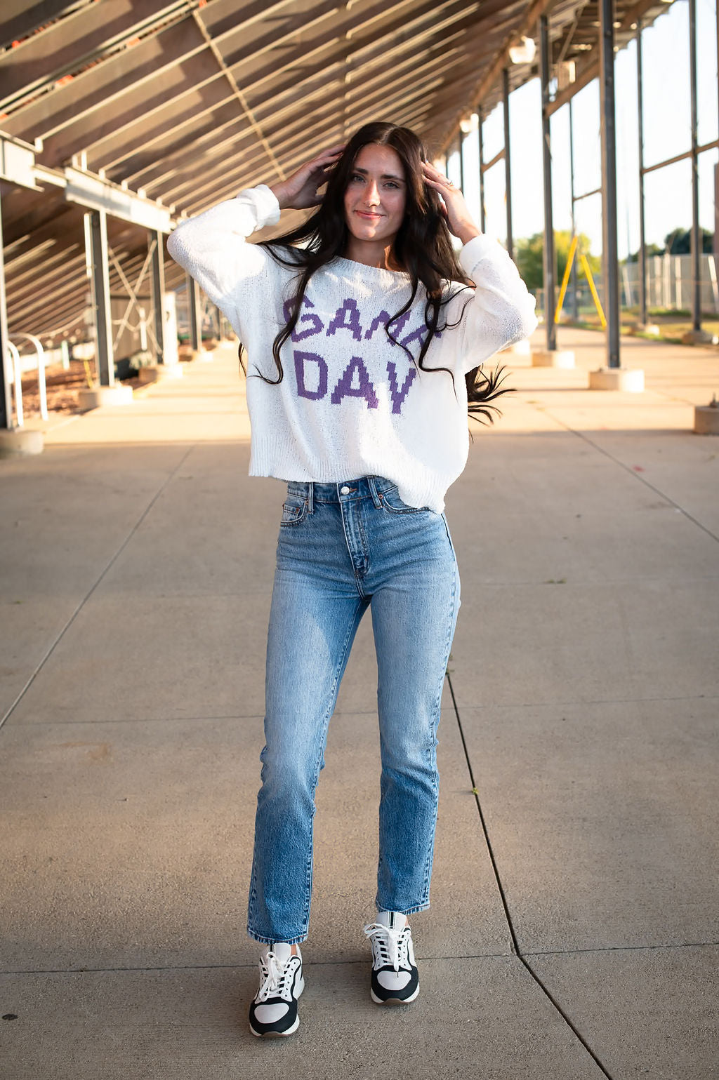 Purple + White Game Day Top