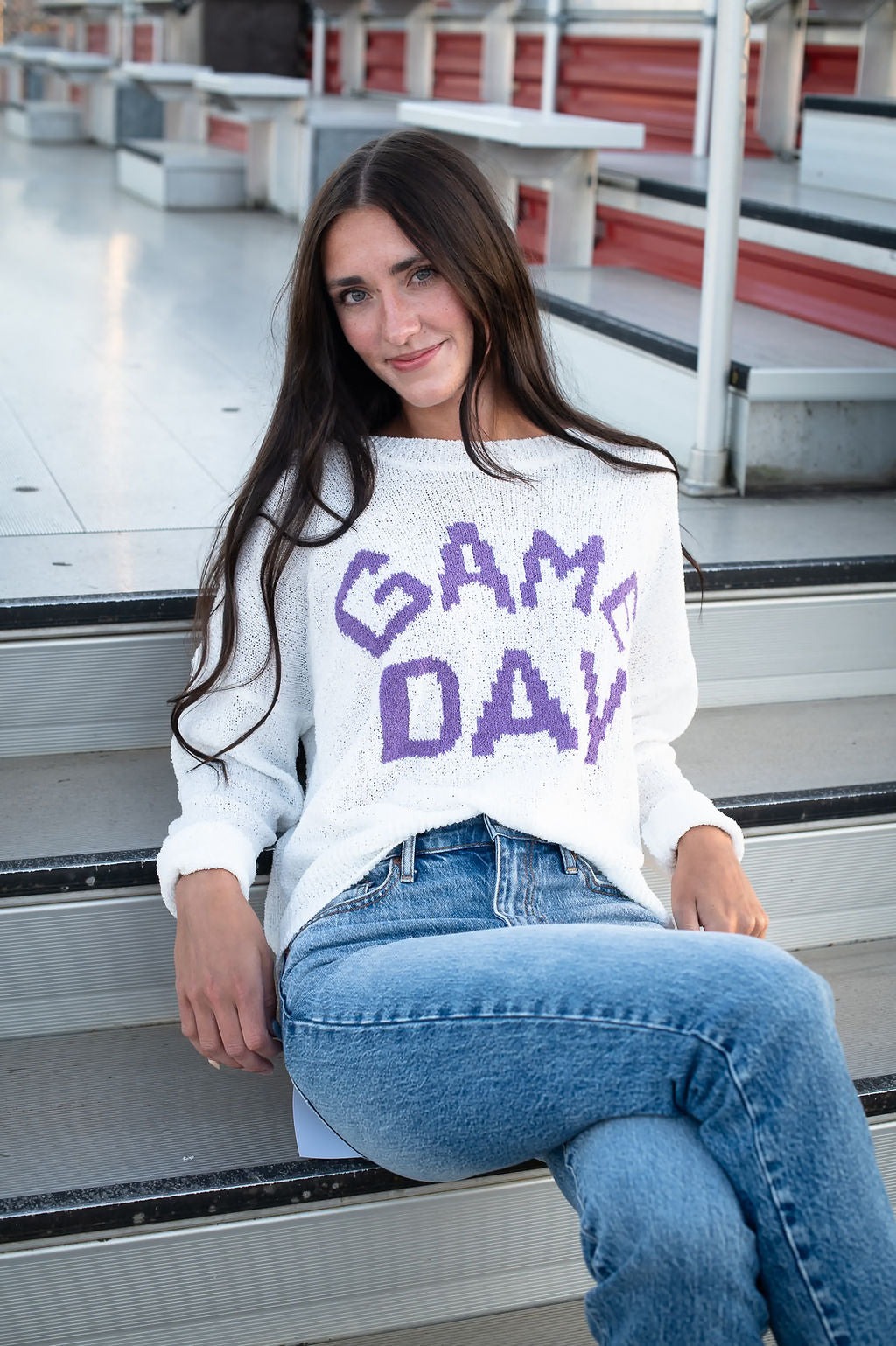 Purple + White Game Day Top
