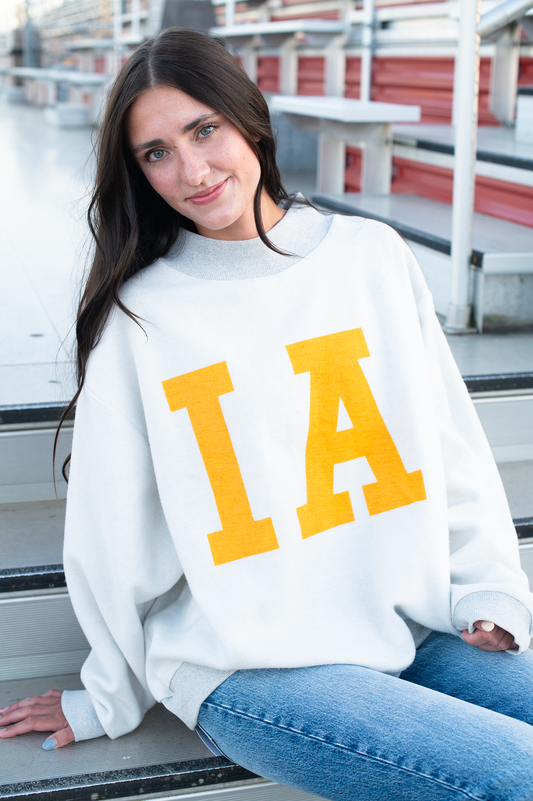 IOWA Gray Mock` Neck Sweatshirt