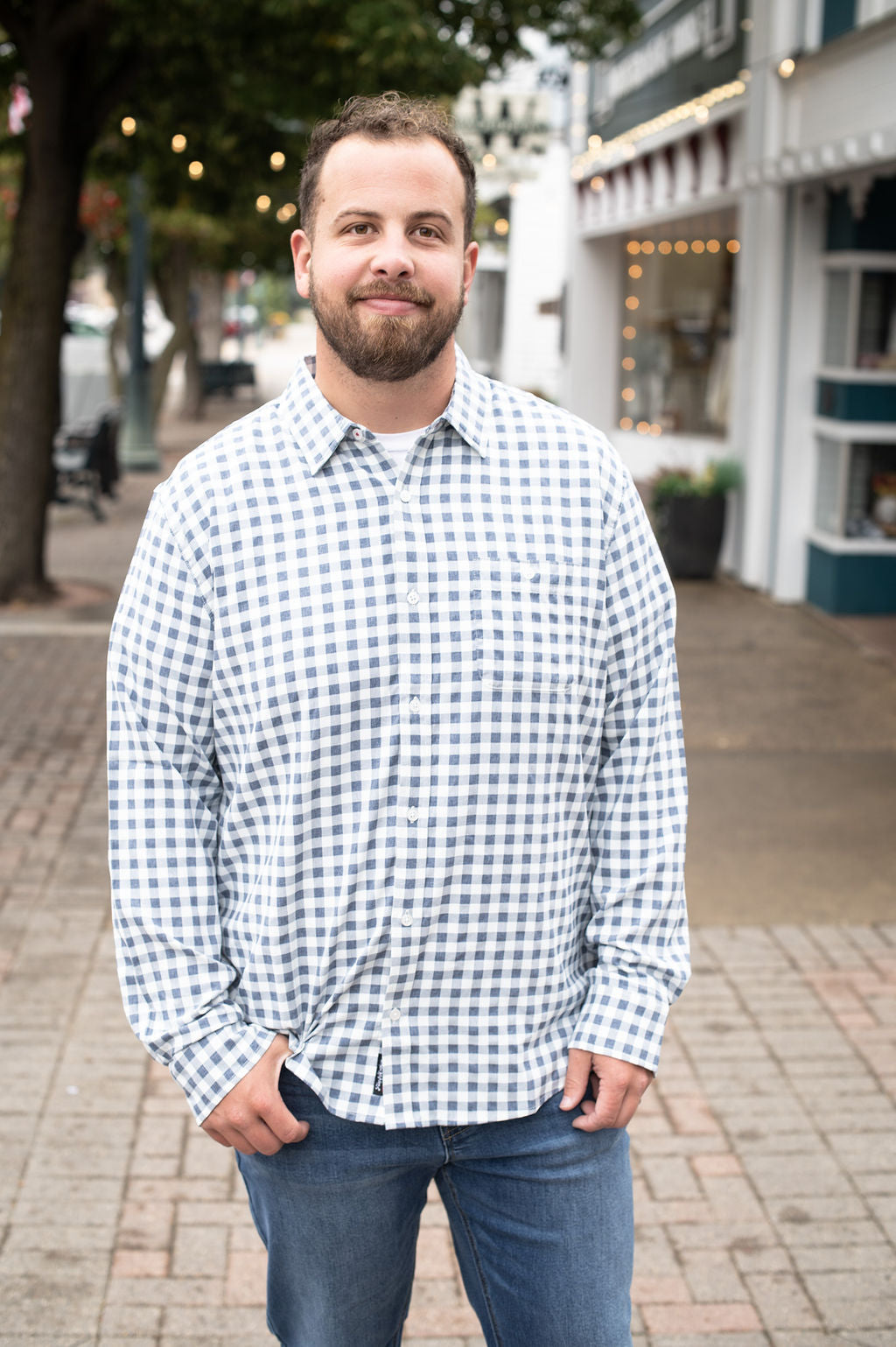 Flag + Anthem Westerly Navy/White Button Down
