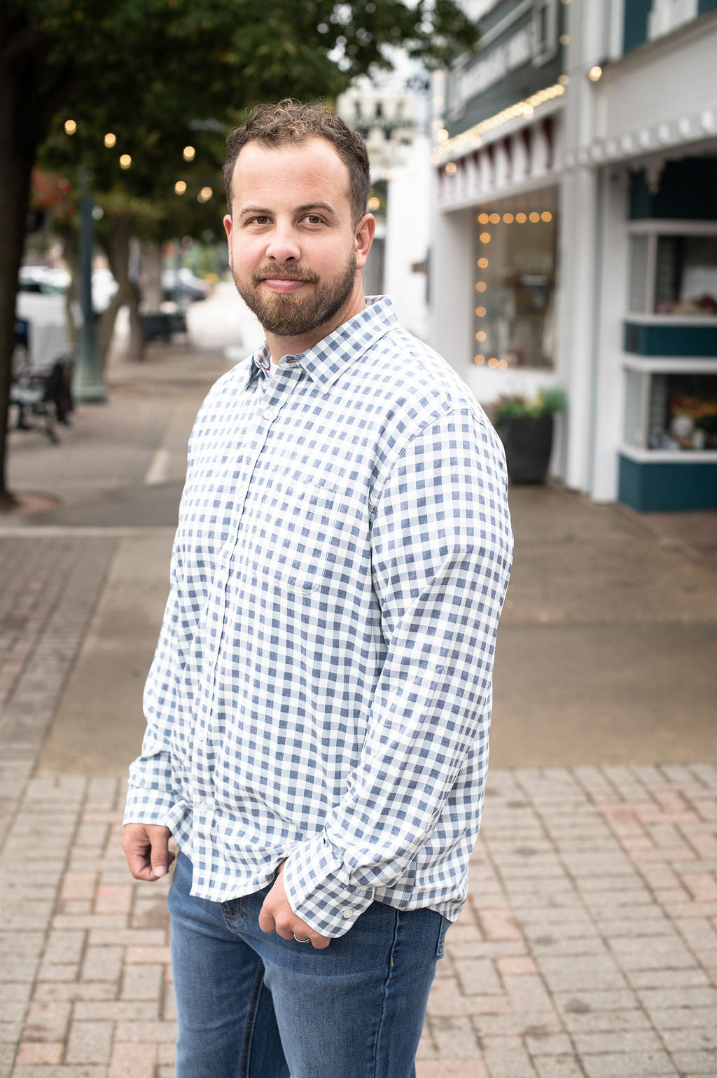 Flag + Anthem Westerly Navy/White Button Down