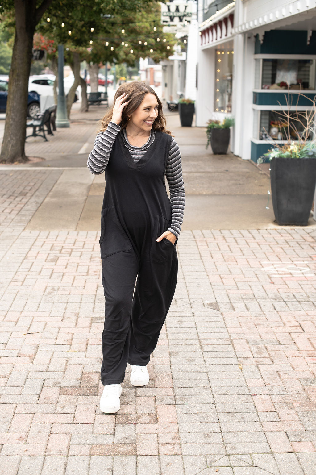 Black Baggy Knit Jumpsuit