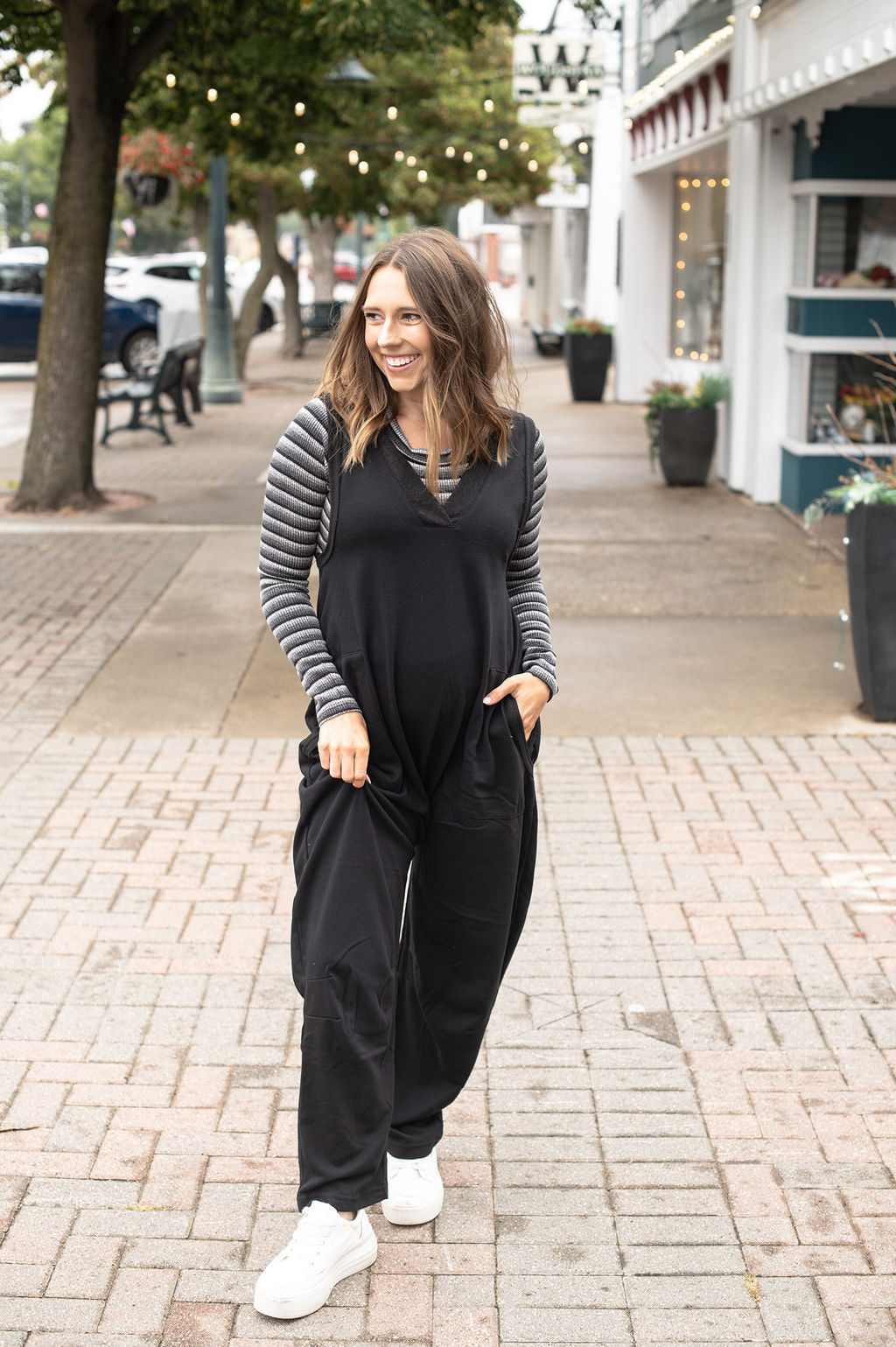 Black Baggy Knit Jumpsuit