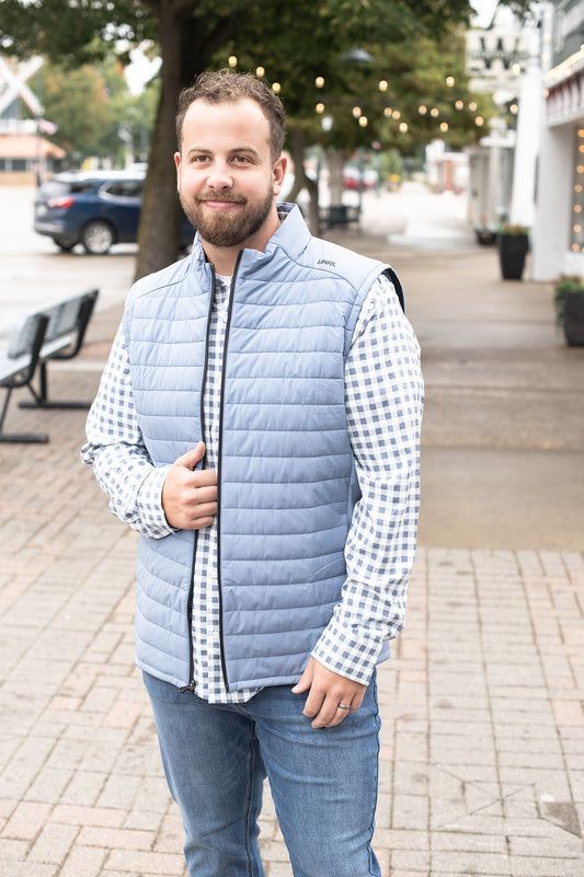 UNRL Vancouver Quilted Vest Blue Storm