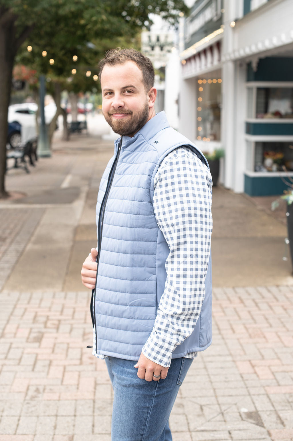 UNRL Vancouver Quilted Vest Blue Storm