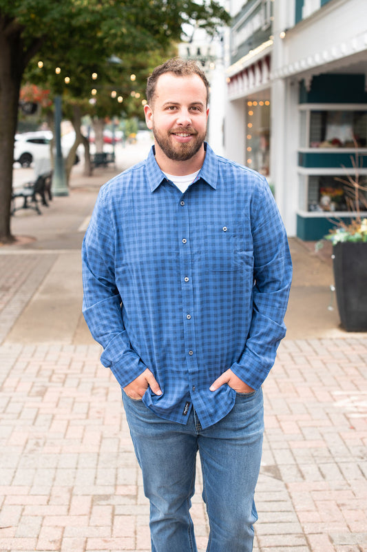 Flag + Anthem Blue Plaid Westerly Button Down
