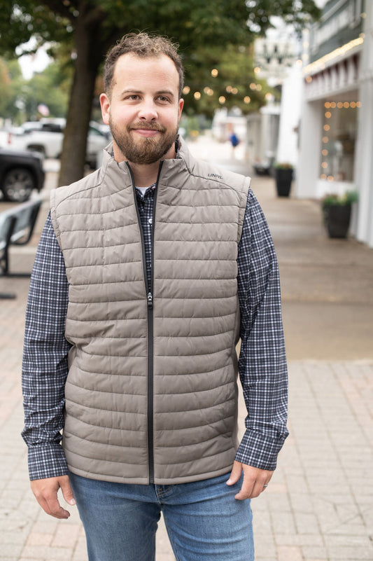 UNRL Vancouver Quilted Vest Taupe