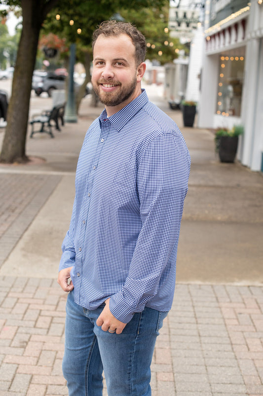 Flag + Anthem Blue Gingham Button Down
