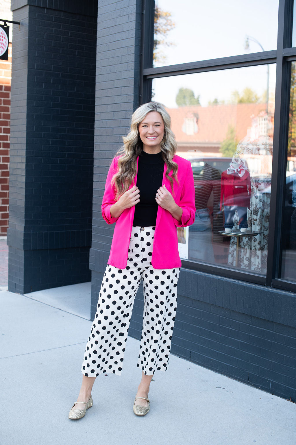 Black Polka Dot Trouser Pants