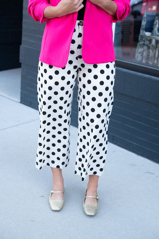 Black Polka Dot Trouser Pants
